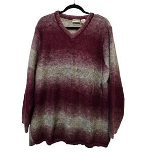 Vtg Y2K Fashion Bug Mohair Blend Sweater Womens 22 24 Purple Burgundy Gray Cozy